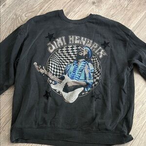 Vintage-Inspired Black Graphic Crewneck Sweater
